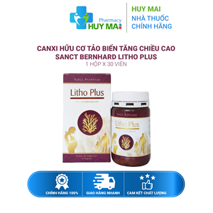 Canxi Hữu Cơ Tảo Biển Tăng Chiều Cao Sanct Bernhard Litho Plus Hộp 30 viên