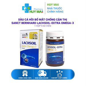 Dầu Cá Hồi Bổ Mắt Chống Cận Thị Sanct Bernhard Lachsoil - Extra Omega-3 Lọ 60 viên