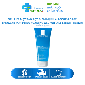 Gel Rửa Mặt Tạo Bọt Giảm Mụn La Roche-Posay Effaclar Purifying Foaming Gel 200ml