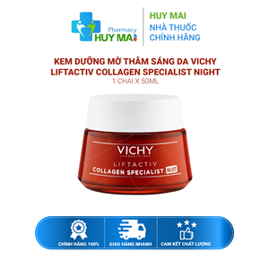 Kem Dưỡng Mờ Thâm Sáng Da Vichy Lifactive Collagen Specialist Night Lọ 50ml