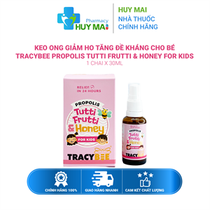 Keo Ong Giảm Ho Tăng Đề Kháng Cho Bé Tracybee Propolis Tutti Fruiti & Honey For Kids 30ml