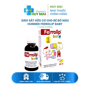 Siro Sắt Hữu Cơ Cho Bé Bổ Máu Hunmed Ferrolip Baby 30ml