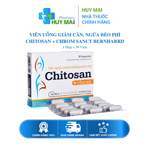 VIÊN UỐNG GIẢM CÂN, NGỪA BÉO PHÌ CHITOSAN + CHROM SANCT BERNHARRD Hộp 30 Viên