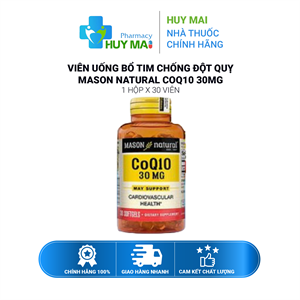 Viên Uống Bổ Tim Chống Đột Quỵ Mason Natural COQ10 30MG Hộp 30V