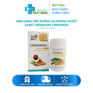 Viên Uống Tiểu Đường, Hạ Đường Huyết Sanct Bernhard Cinnamon 60 viên