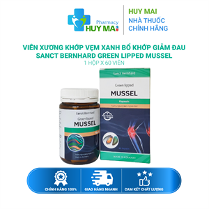 Viên Xương Khớp Vẹm Xanh Bổ Khớp Giảm Đau Sanct Bernhard Green Lipped Mussel Hộp 60 viên