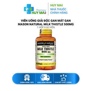 Viên uống giải độc gan mát gan Mason Natural Milk Thistle 500mg Hộp 60 viên