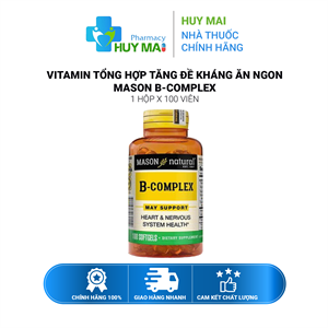 Vitamin Tổng Hợp Đề Kháng Ăn Ngon Mason B-Complex Hộp 100v