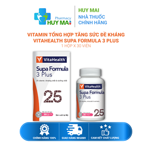 Vitamin tổng hợp tăng sức đề kháng VitaHealth Supa Formula 3 Plus Hộp 30 viên